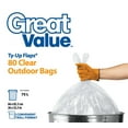 thumbnail image 1 of Great Value Ty-Up Flaps Clear Outdoor Garbage Bags, 1 of 1