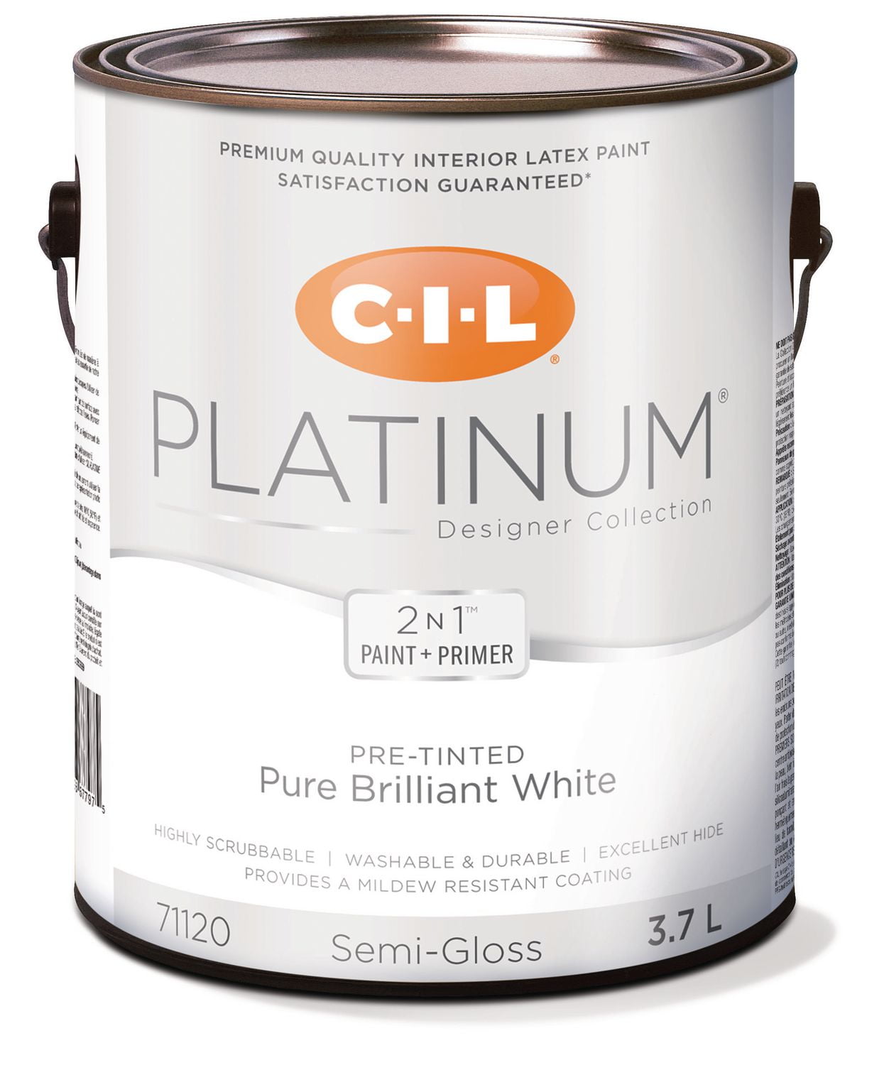 CIL® Platinum® Interior Paint Pretinted Pure Brilliant White 3.78 L