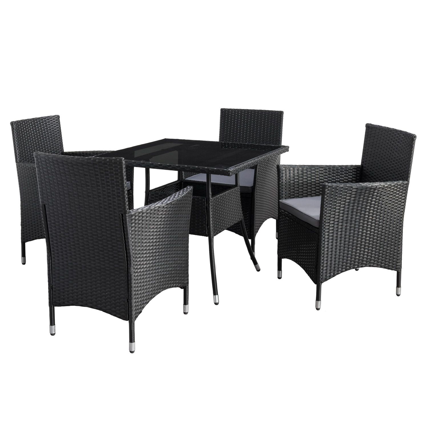 CorLiving Parksville 5Piece Square Resin Wicker Patio Dining Set
