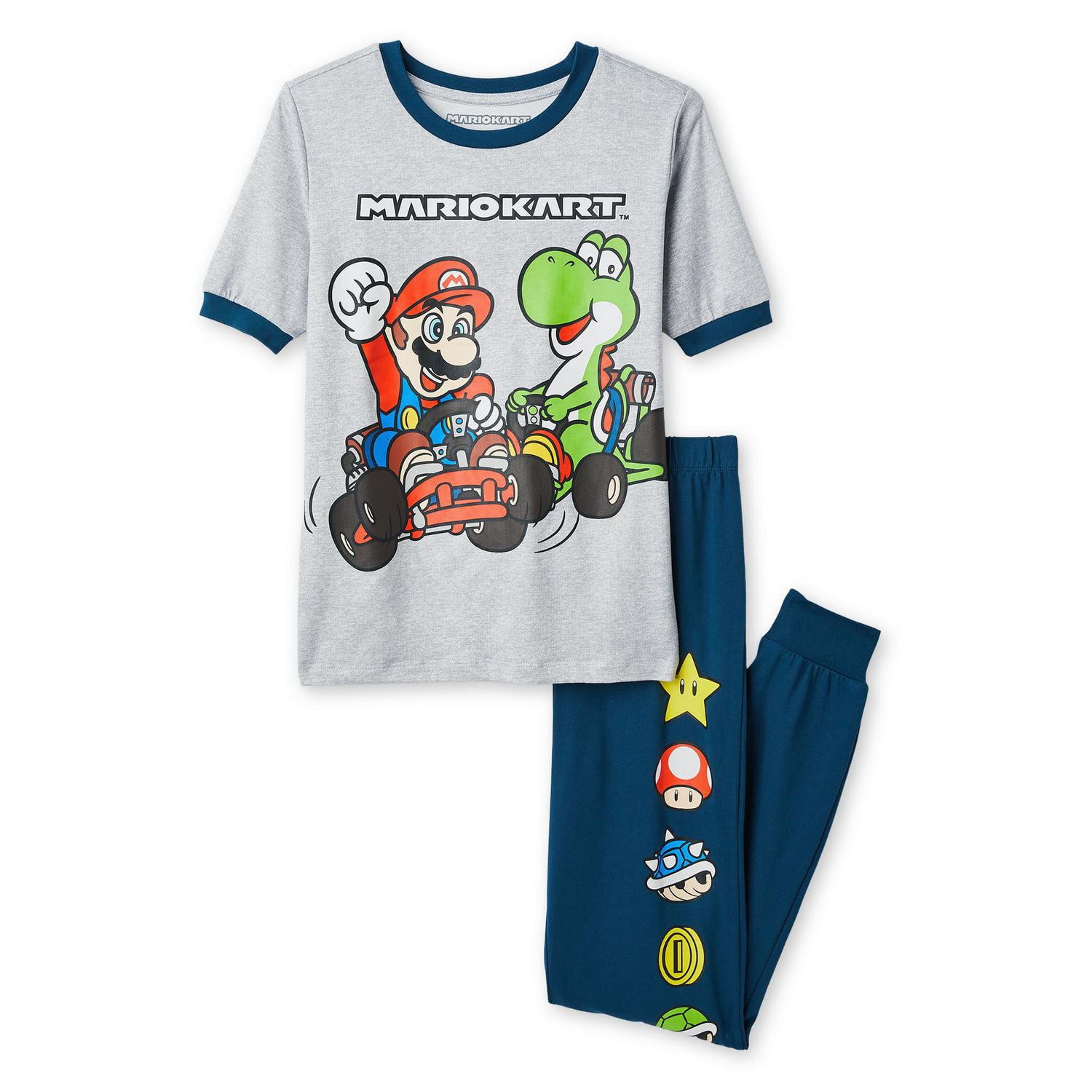 Mario Kart Boys' Two Piece Yoshi Pajama Set