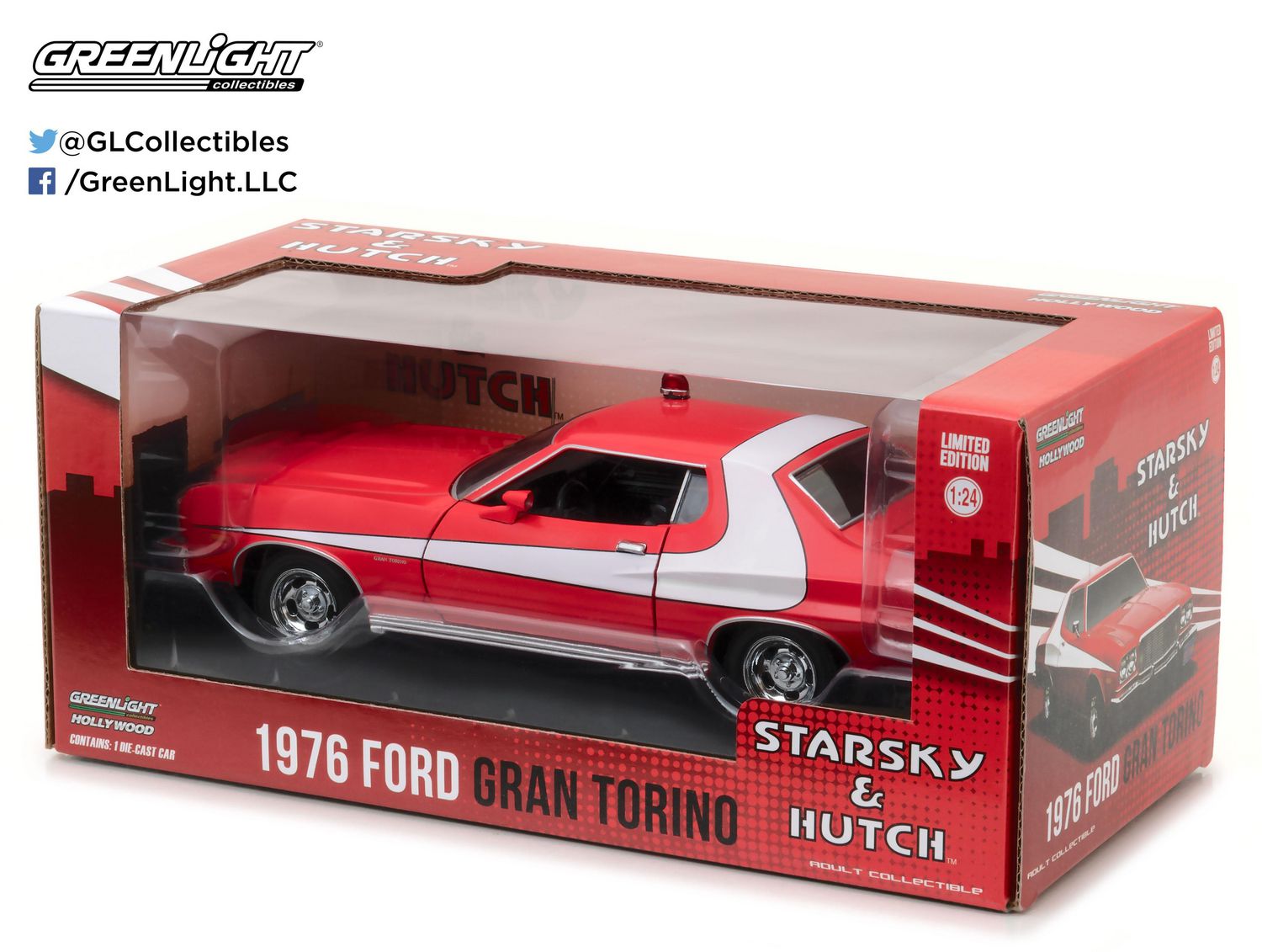 GreenLight 1:24 Starsky and Hutch (1975-79 TV Series) - 1976 Ford Gran  Torino Die-Cast Vehicle (84042)