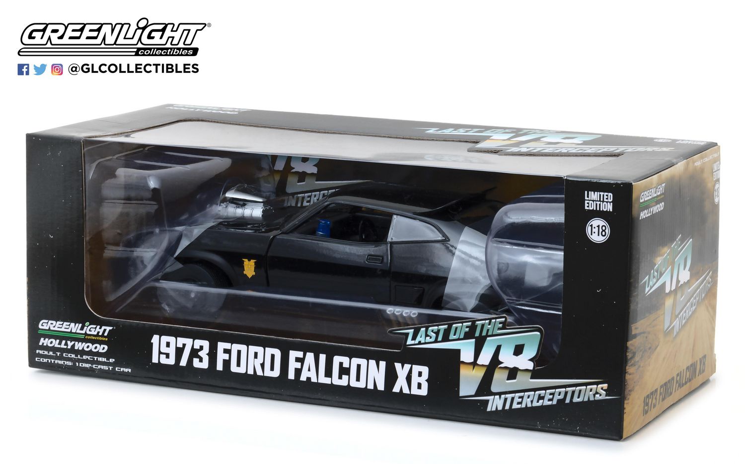 GreenLight 1:18 Last of the V8 Interceptors (1979) - 1973 Ford Falcon XB  Die-Cast Vehicle (12996)