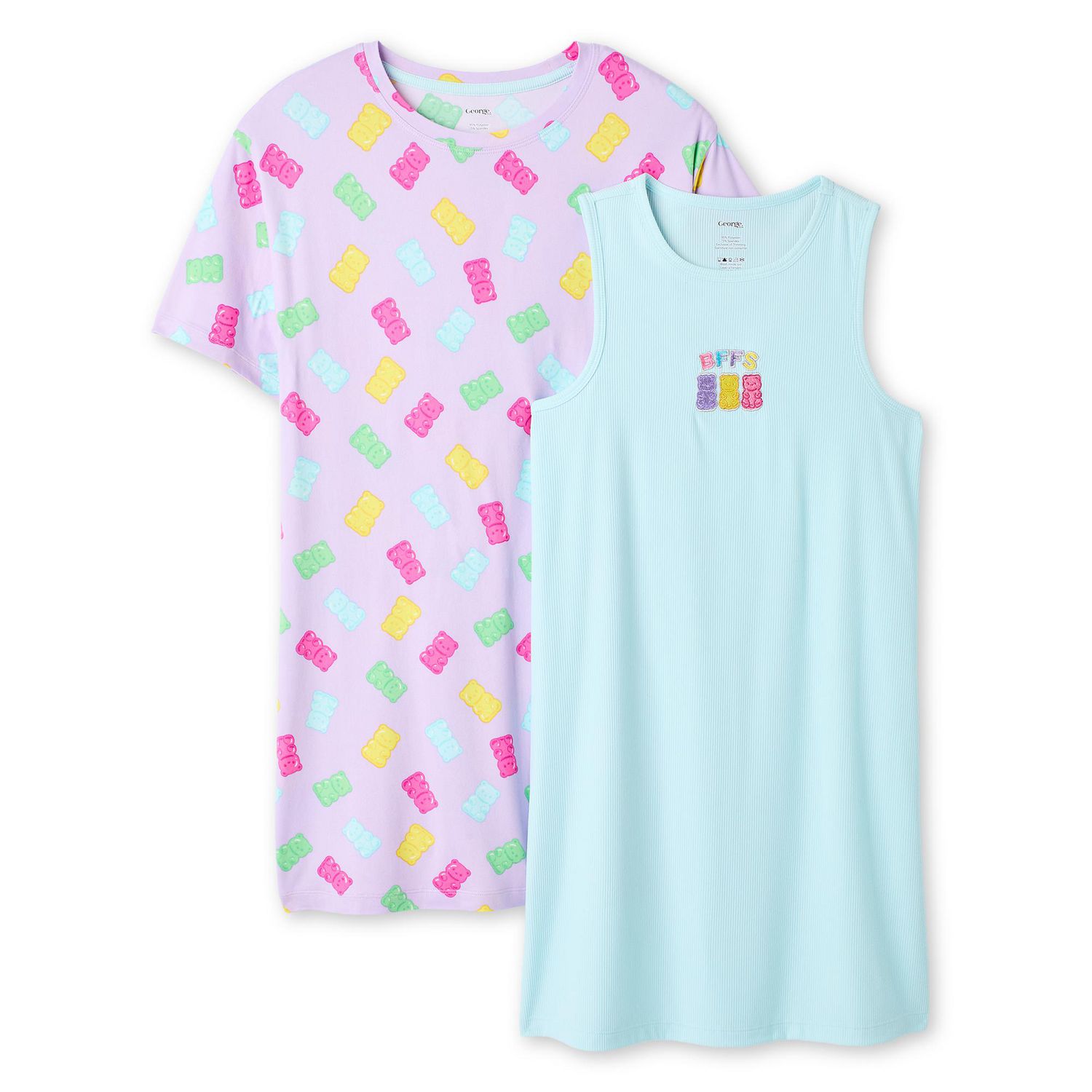 Lot de 2 chemises nuit George pour filles