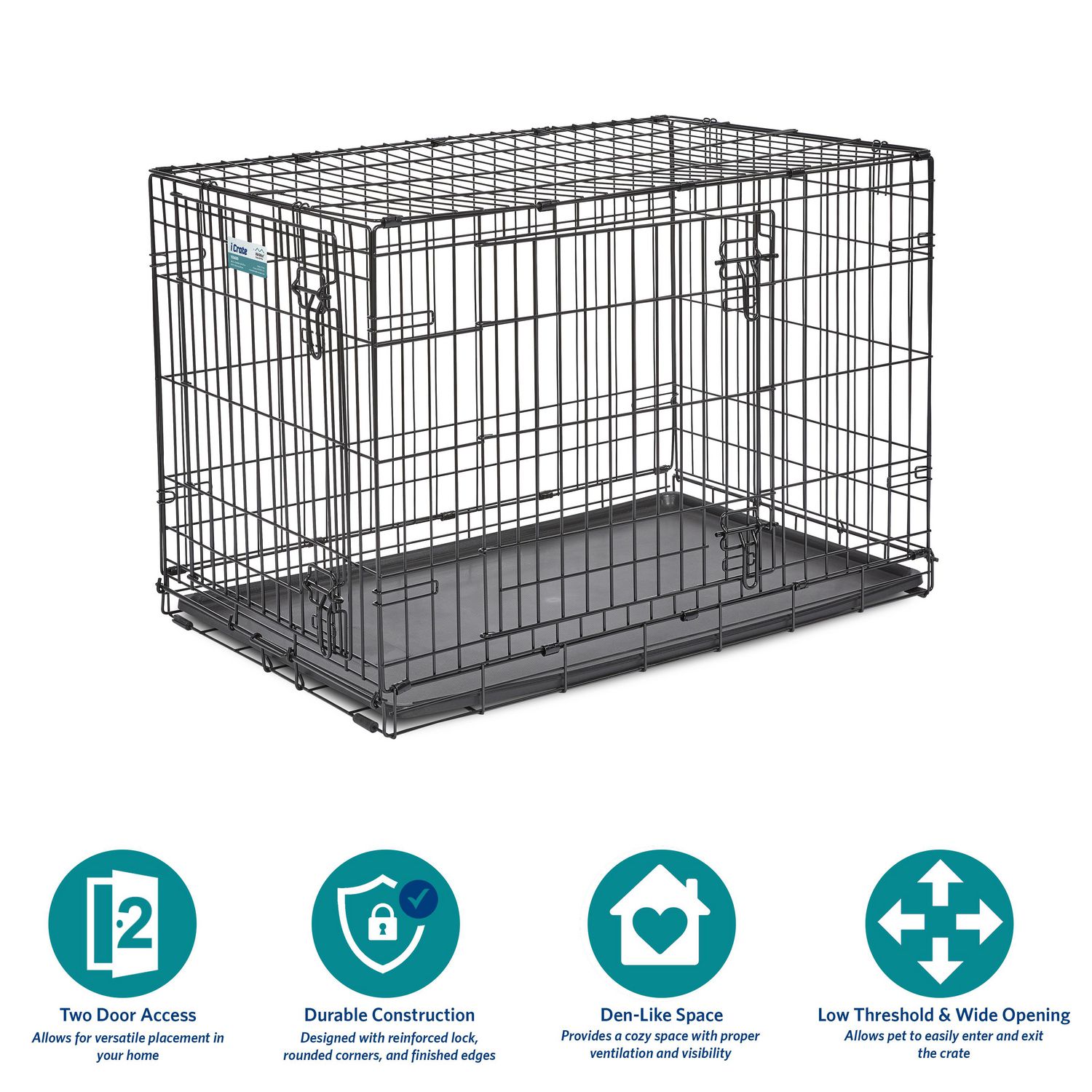 top paw 48 double door folding crate