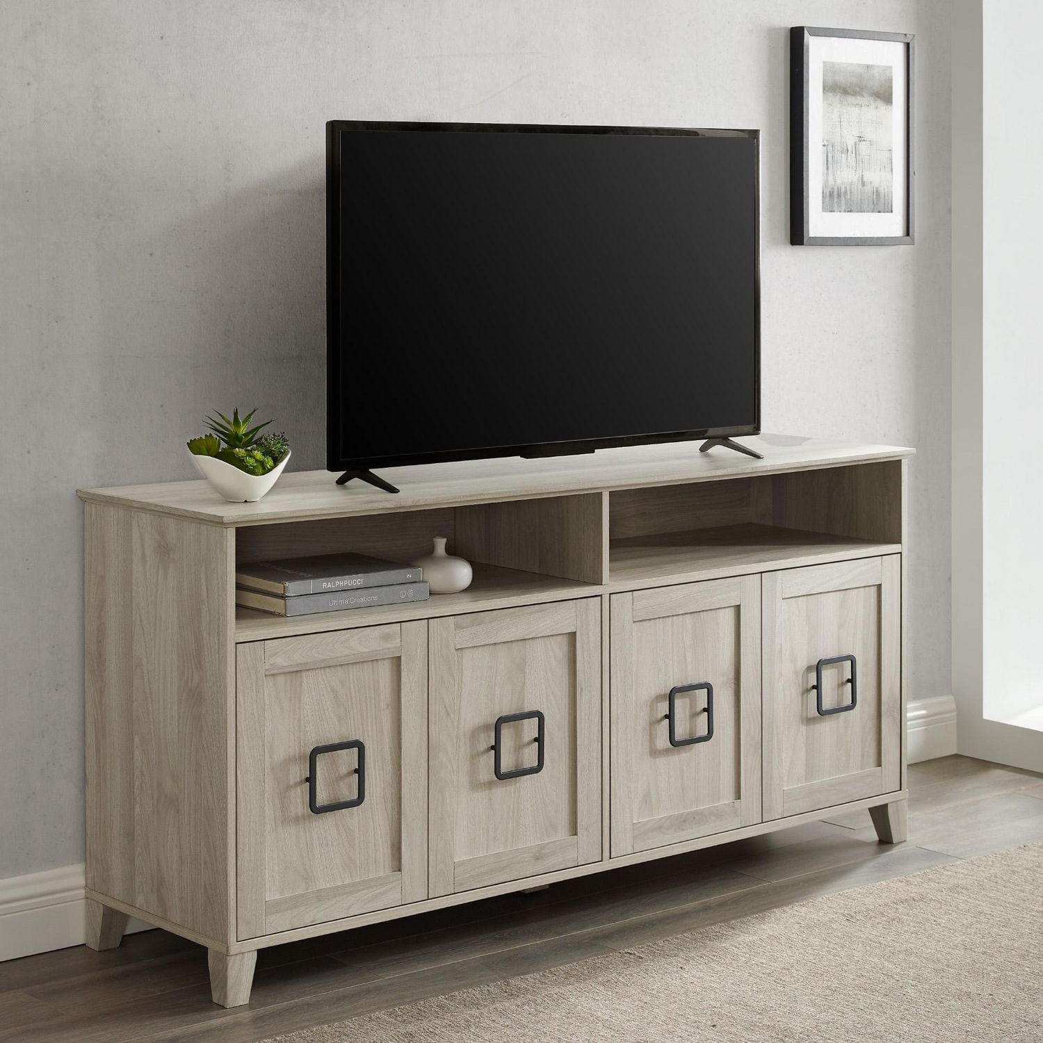 Manor Park 58" 4 Door Modern TV Console Birch Walmart Canada