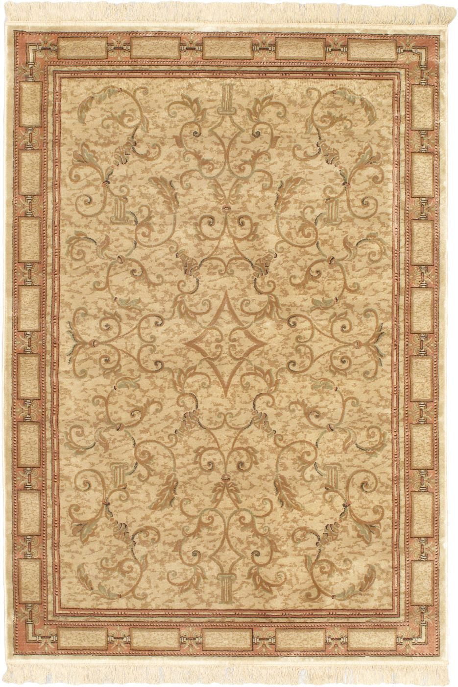 eCarpetGallery Persian Silk Light Yellow Viscose Rug 4'7" X 6'7
