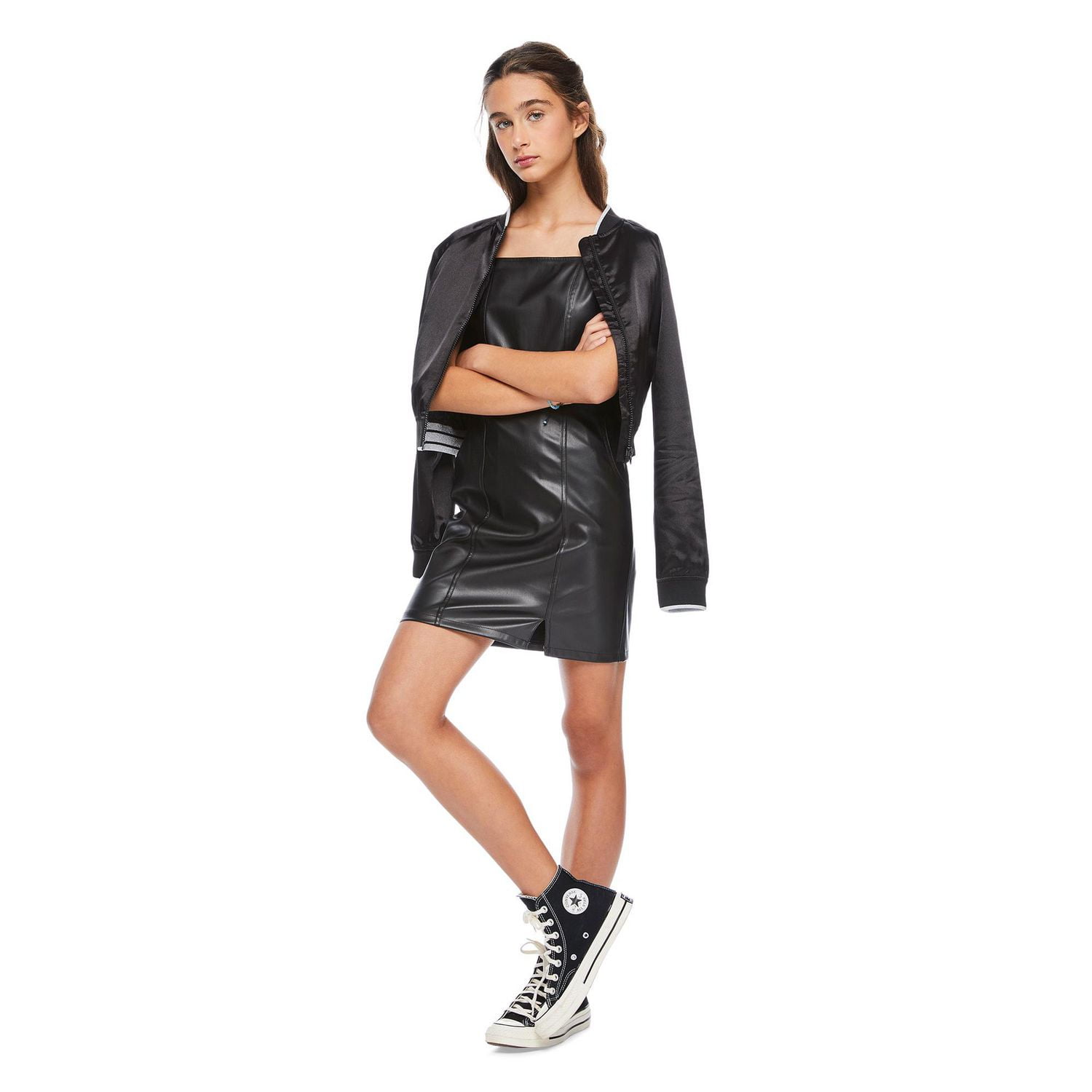 Leather pinafore outlet