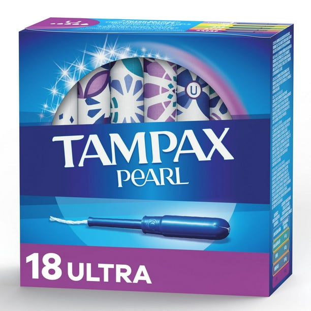 Tampons Tampax Pearl avec tresse anti-fuites LeakGuard, degré d'absorption  ultra, non parfumés 18 tampons 