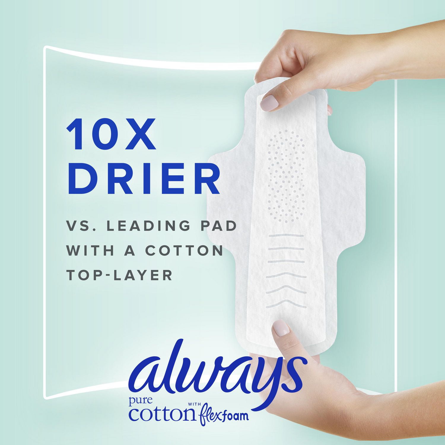 Always Pure Cotton with FlexFoam Pads Regular Absorbency Size 1, 28  count  