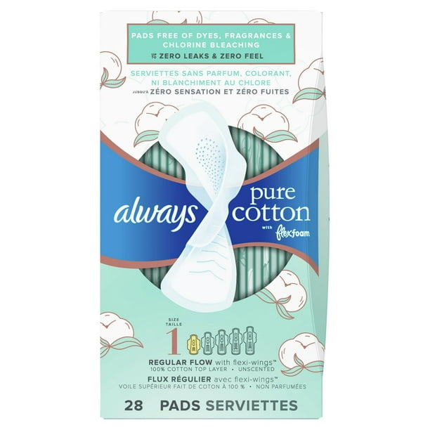 L. Ultra Thin Unscented Pads With Wings, Super Absorbency, 100