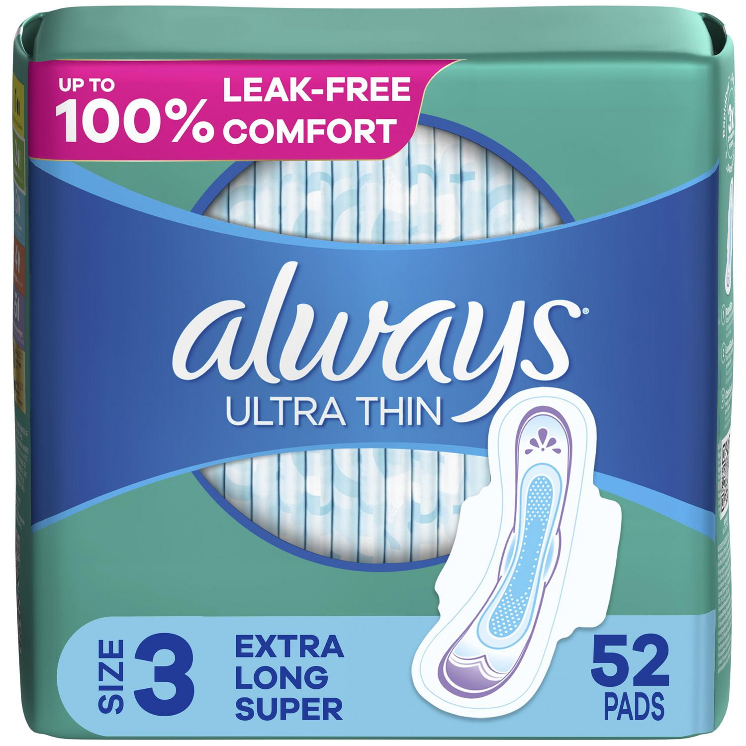 H-E-B Sure Comfort Ultra Thin Super Long Pads With Wings 16 ct