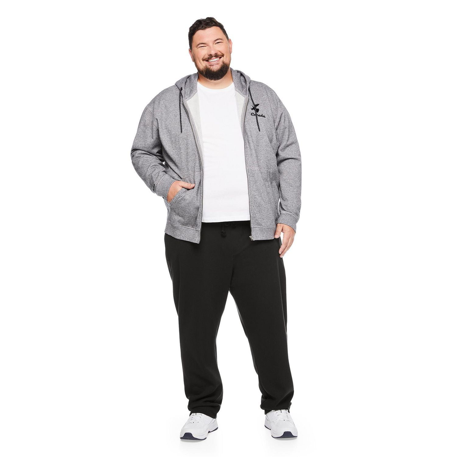 Haut à capuchon zippé sur la longueur Canadiana Plus collection non genrée pour adultes Tailles 3XL-4XL