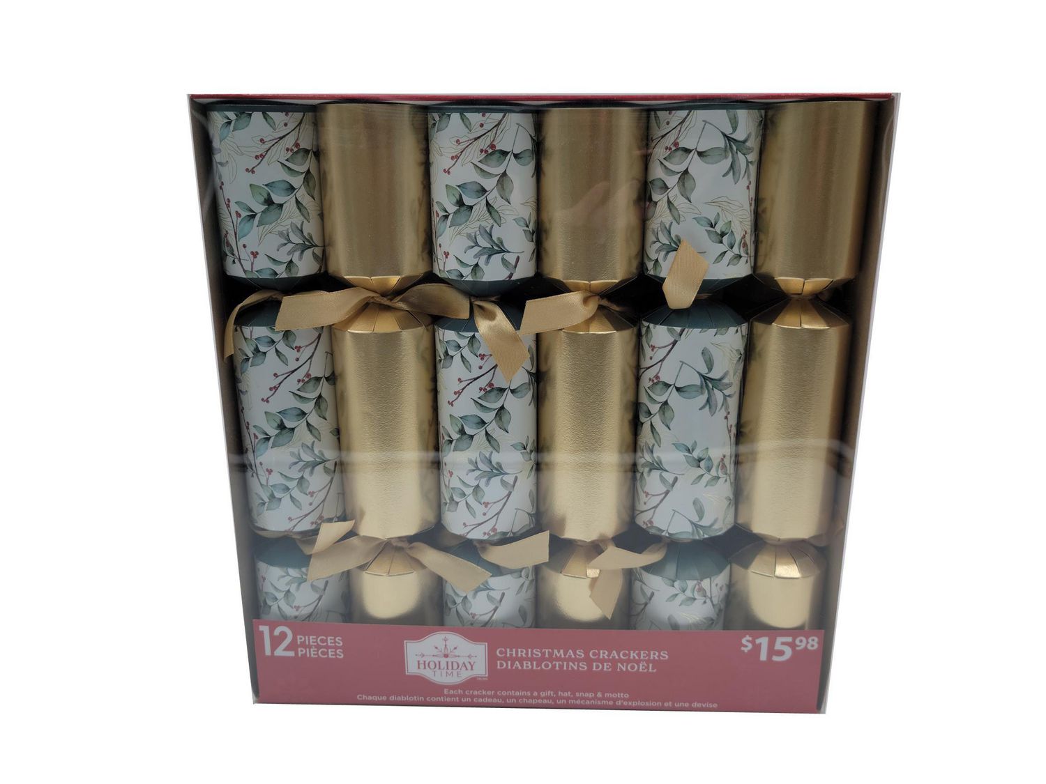 HOLIDAY TIME 12PK X 12 PREMIUM CHRISTMAS CRACKERS, KIDS CHRISTMAS WALK  PATTERN 