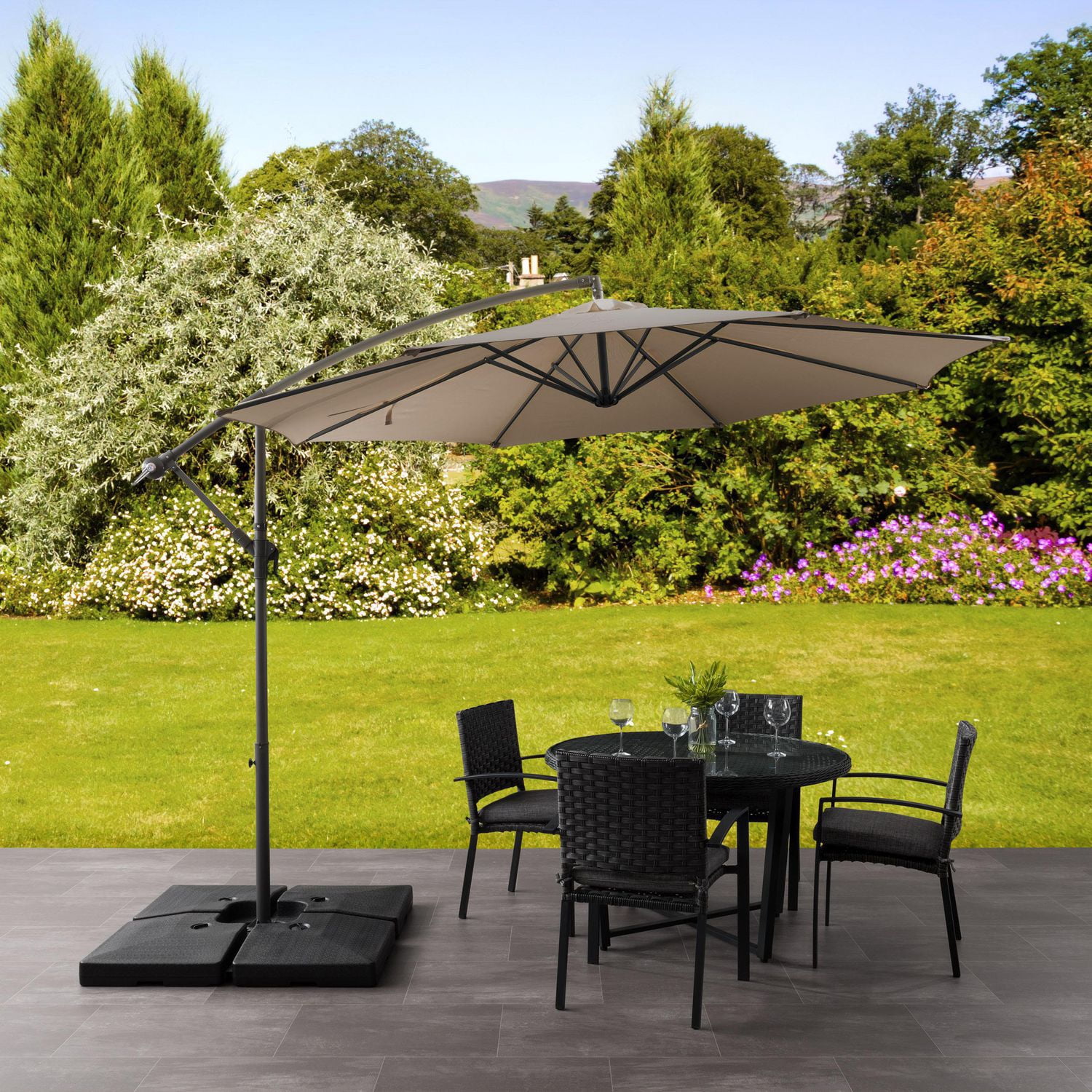 Corliving 9 5 Ft Offset Patio Umbrella Walmart Canada