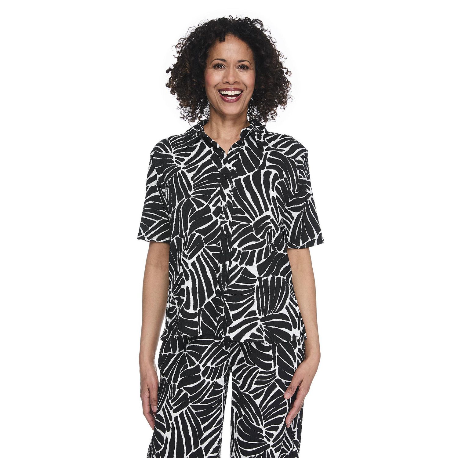 Chemisier de camp en tissu chiffonné Iyla pour femmes