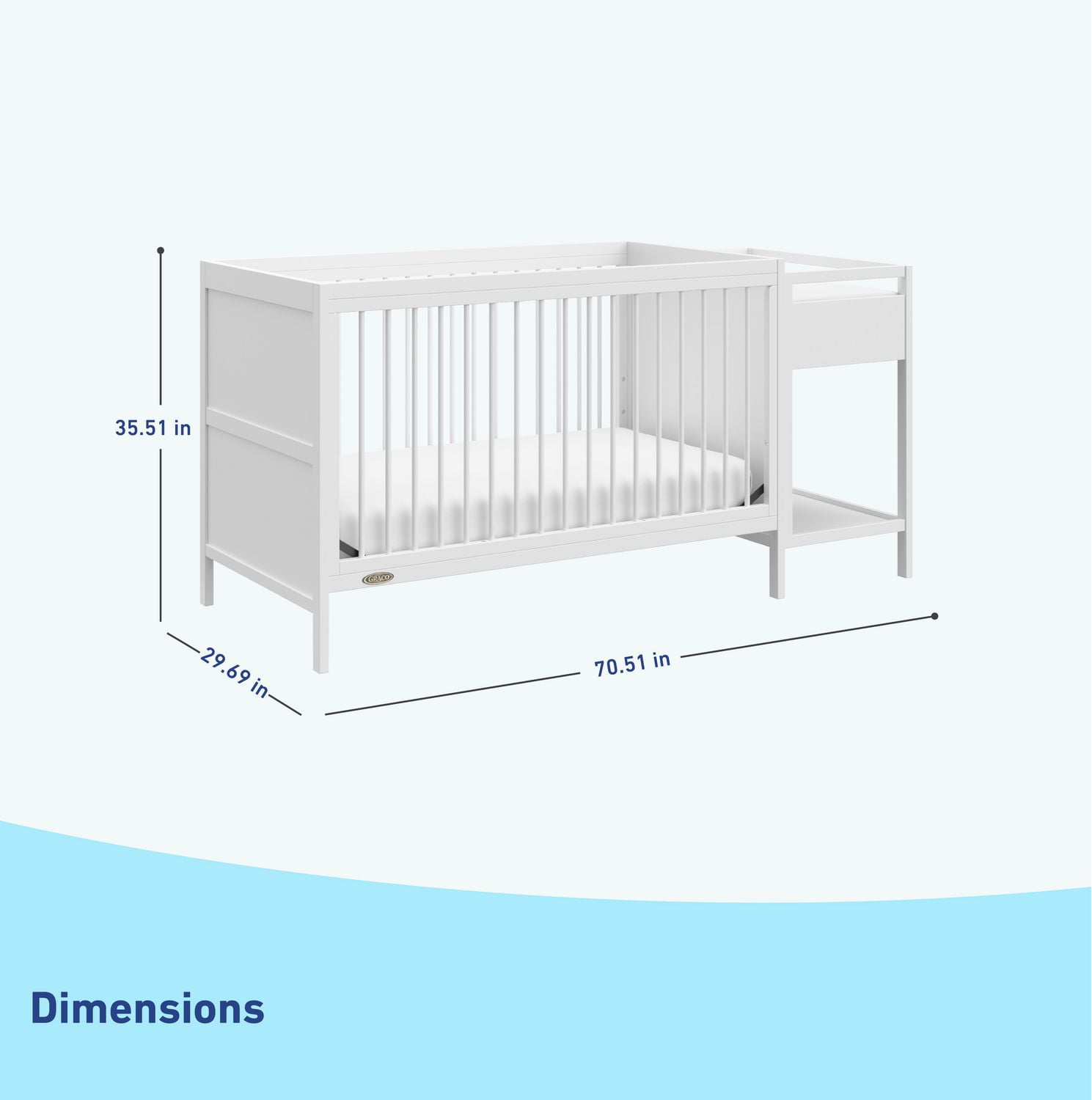 Convertible hotsell crib dimensions