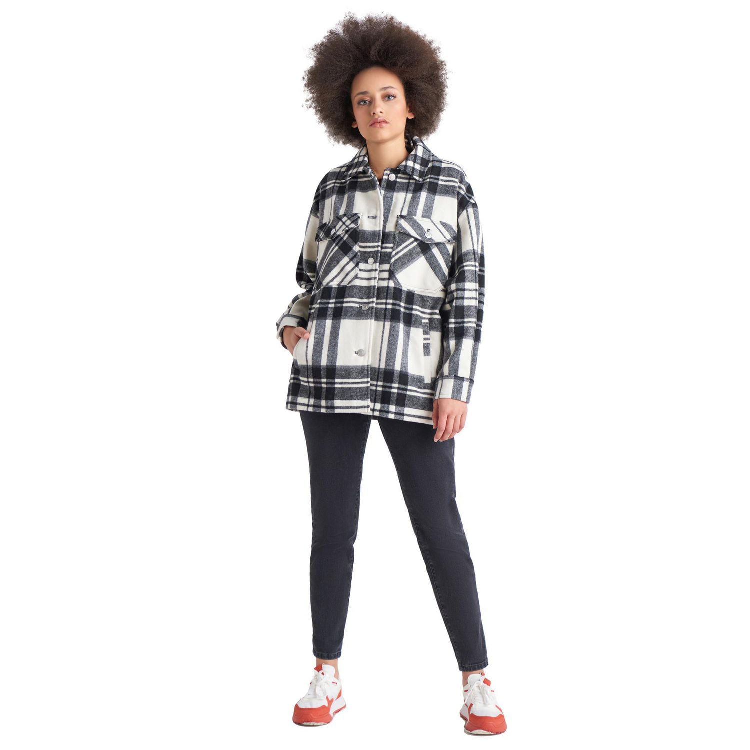 Long sleeve 4-pocket, button front, “Shackets”