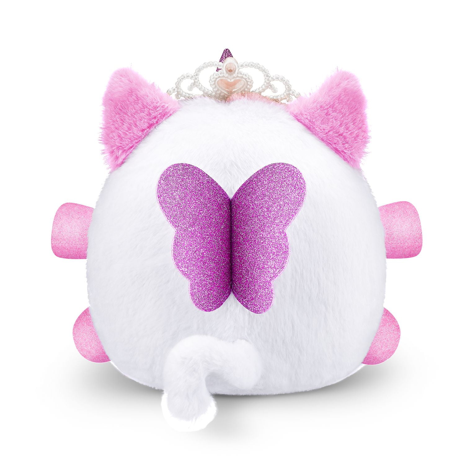 Princess store Plush Robot with Bow and Crown on the front - White and Pink