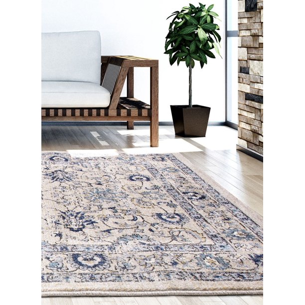 3' x 5' Ivory or Gold Polypropylene Area Rug main image 0