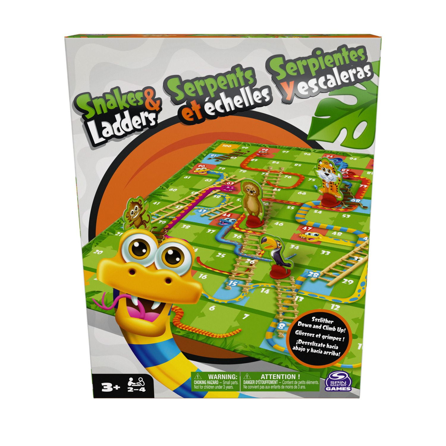 Spin Master Games, Snakes & Ladders Game for Kids Colorful 2-4