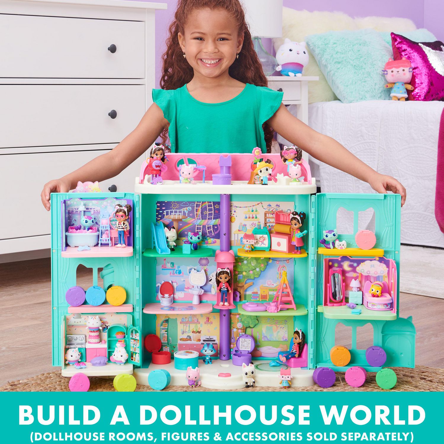 Gabby's Dollhouse, Salle de jeux Carlita Purr-ific avec figurine  Chabriolette, accessoires, meubles et boîtes surprises, jouets pour enfants  à partir de 3 ans 