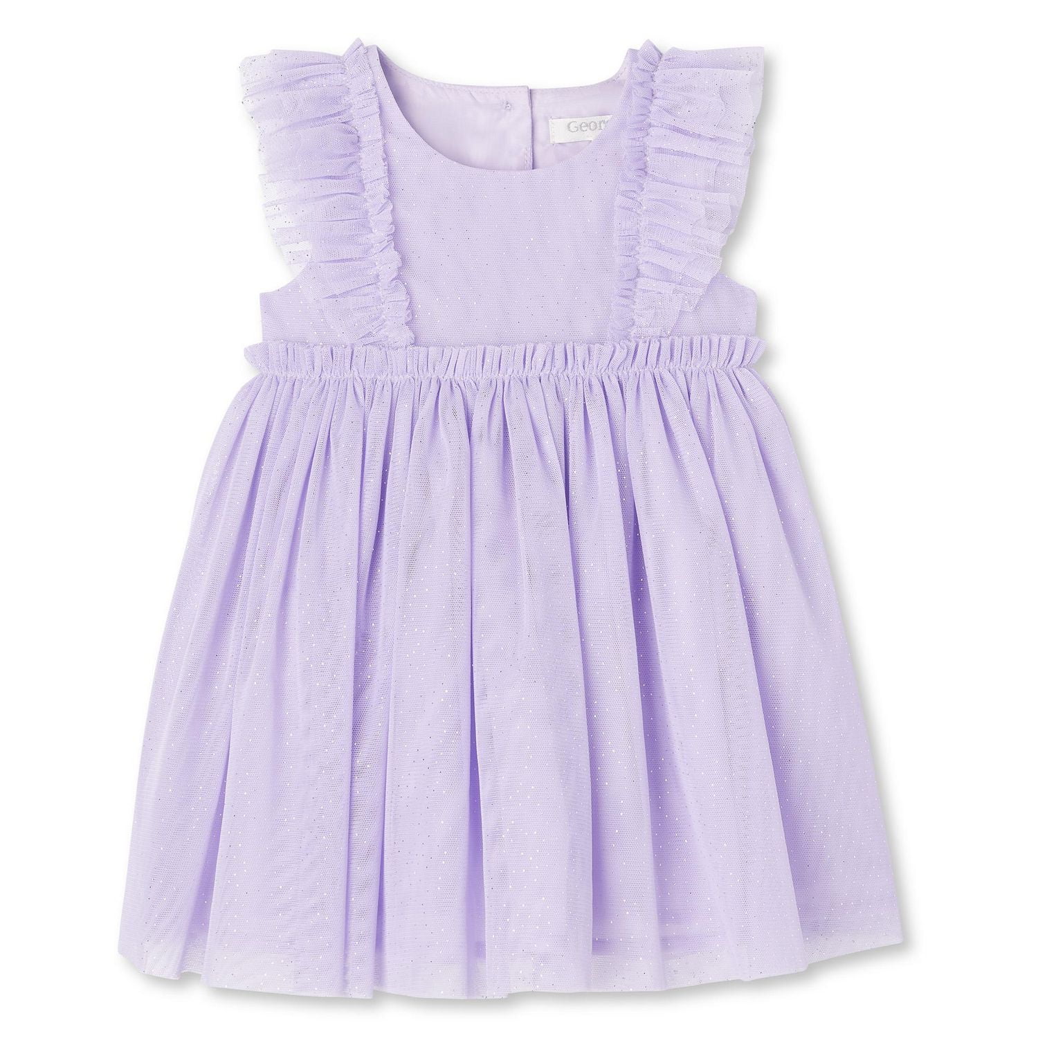 George Baby Girls' Ruffle Glitter Mesh Dress