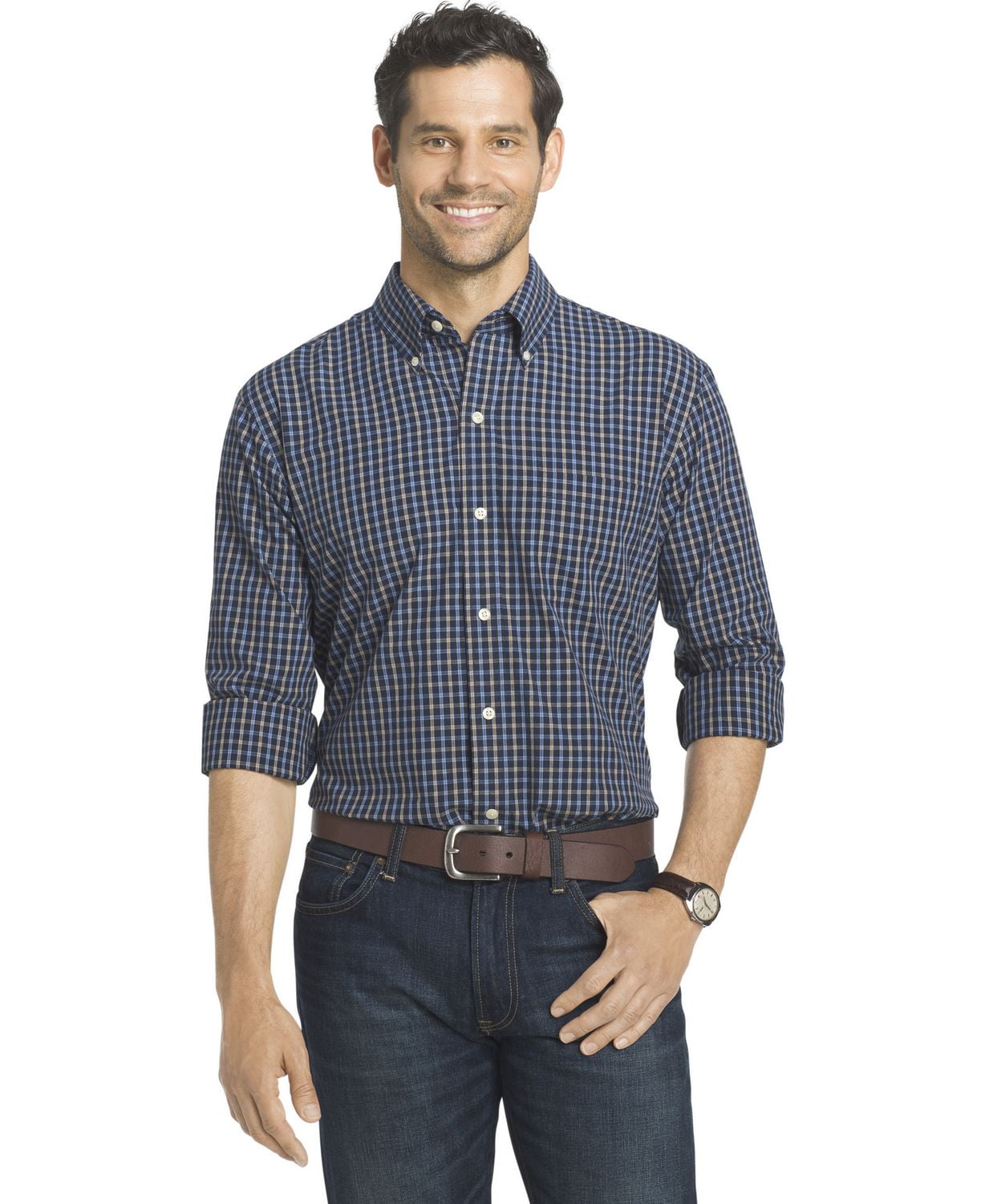 Arrow Men's Long Sleeve Hamilton Poplin Woven Shirt