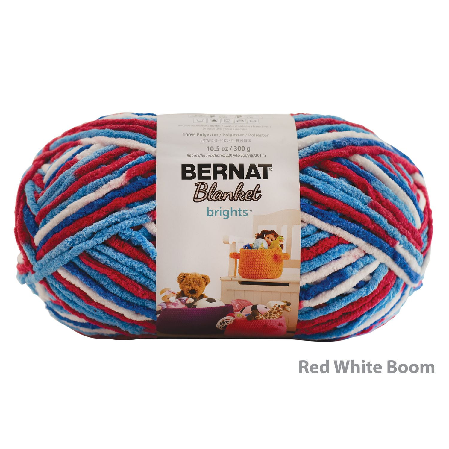 BERNAT BLANKET BRIGHTS YARN (300G/10.5 OZ), RED, WHITE & BOOM Walmart Canada