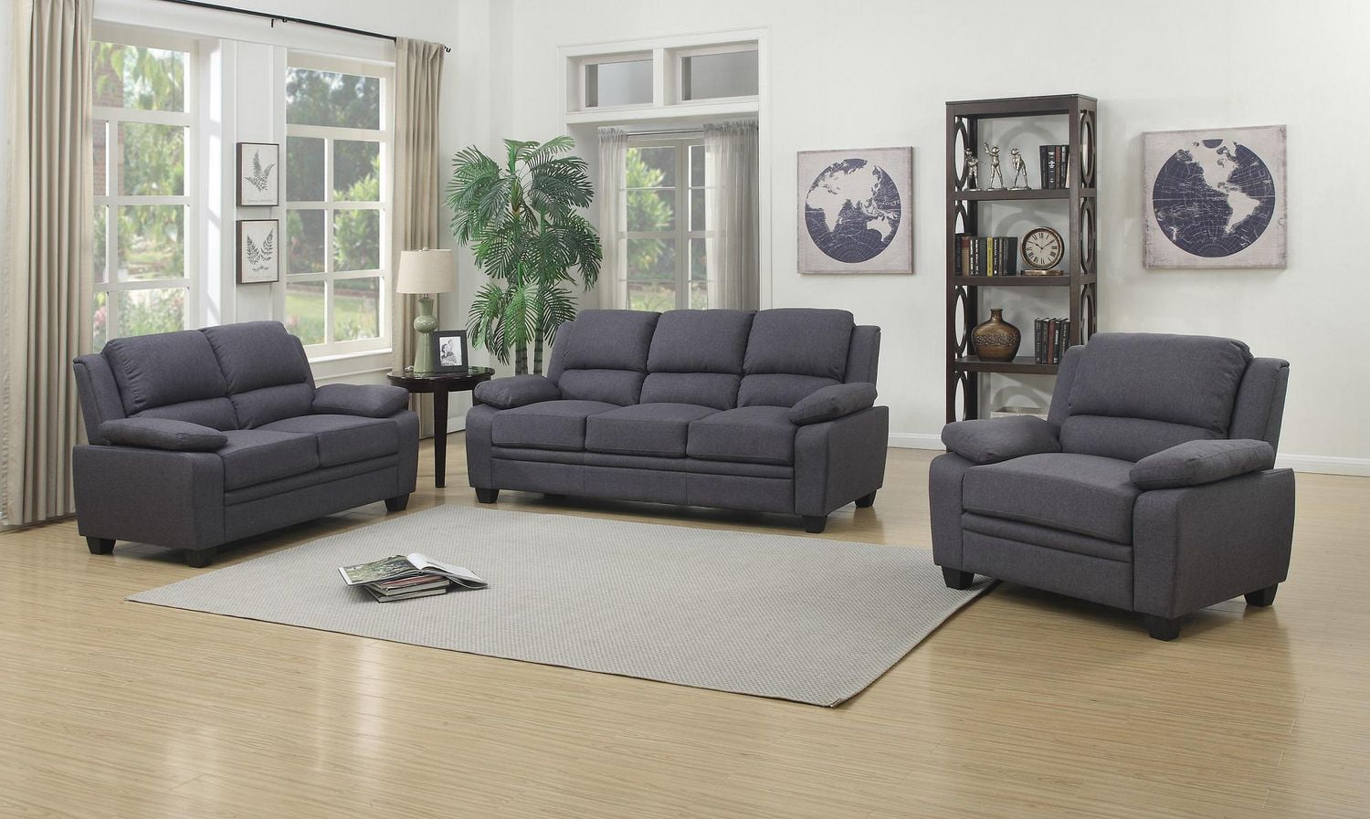 Topline Home Furnishings 3pc Grey Livingroom set Walmart Canada
