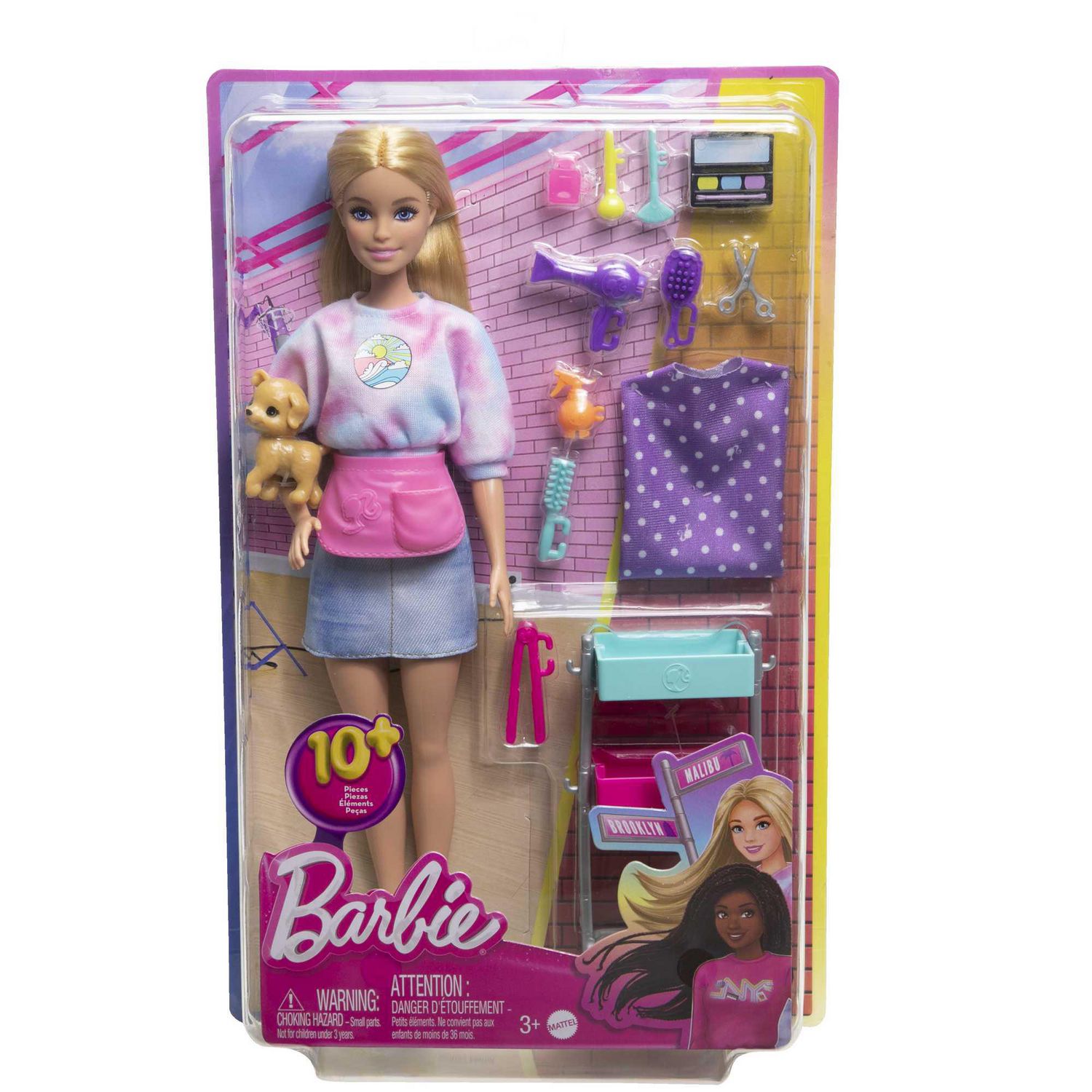 Barbie “Malibu” Stylist Doll & 14 Accessories Playset, Hair