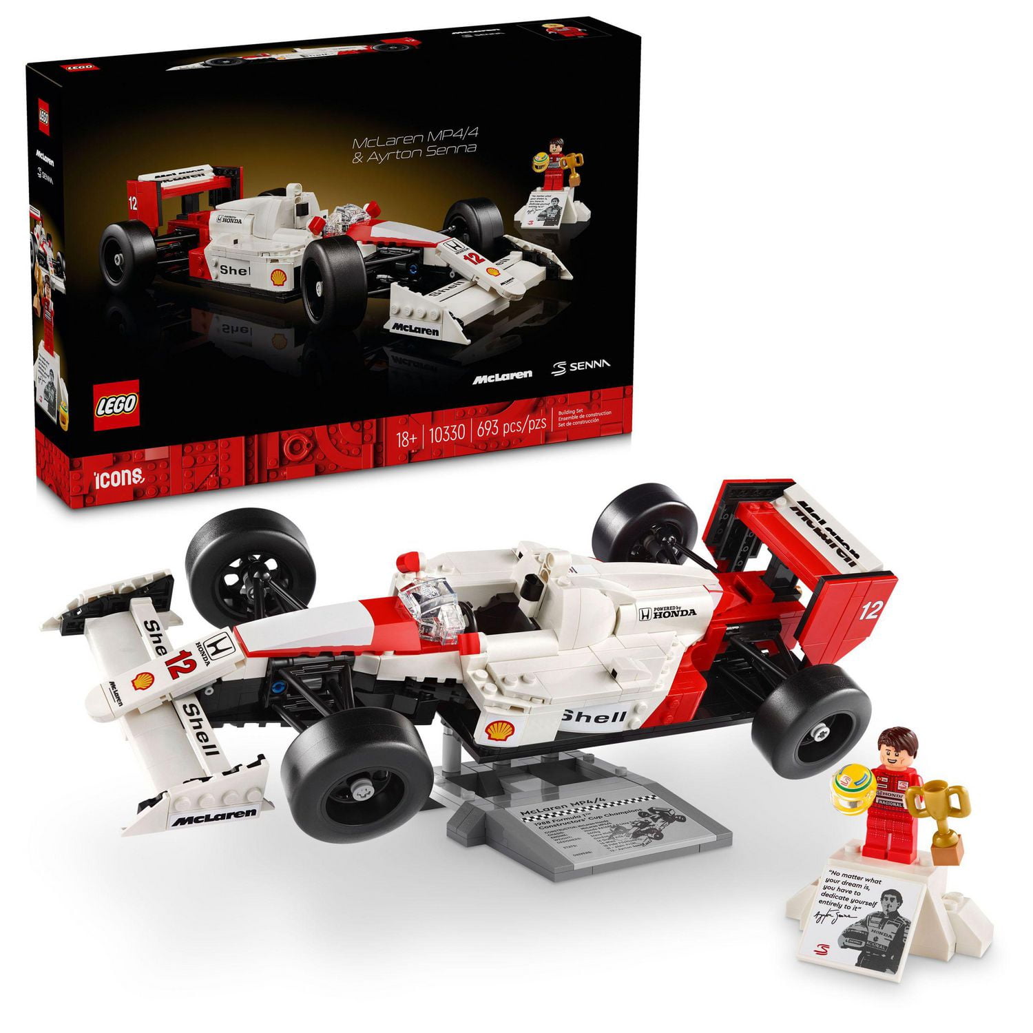 LEGO Icons McLaren MP4 4 Ayrton Senna Minifigure Holiday or