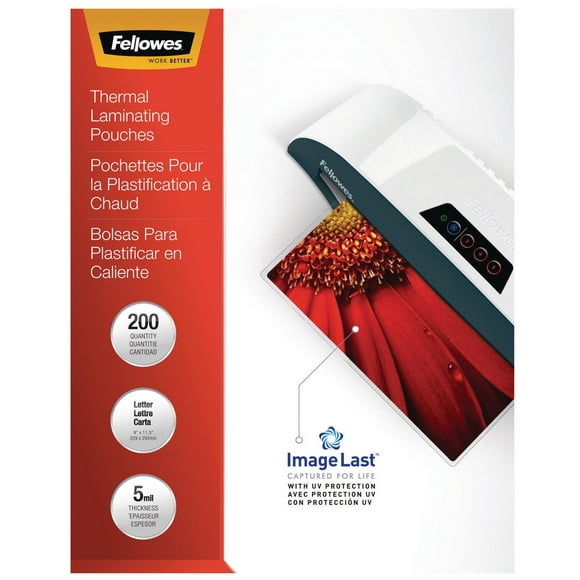 Fellowes Pochette thermique - lettres, ImageLast™, Zéro bourrage, 5 mils, 200/paquet