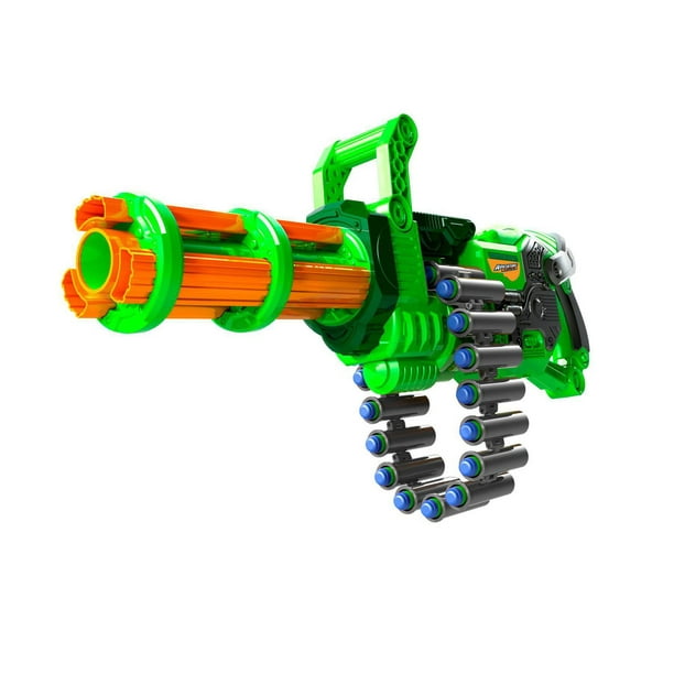 Adventure Force Scorpion Blaster Gatling automatique à baril rotatif, vert Blaster motorisé avec 20 fléchettes universelles