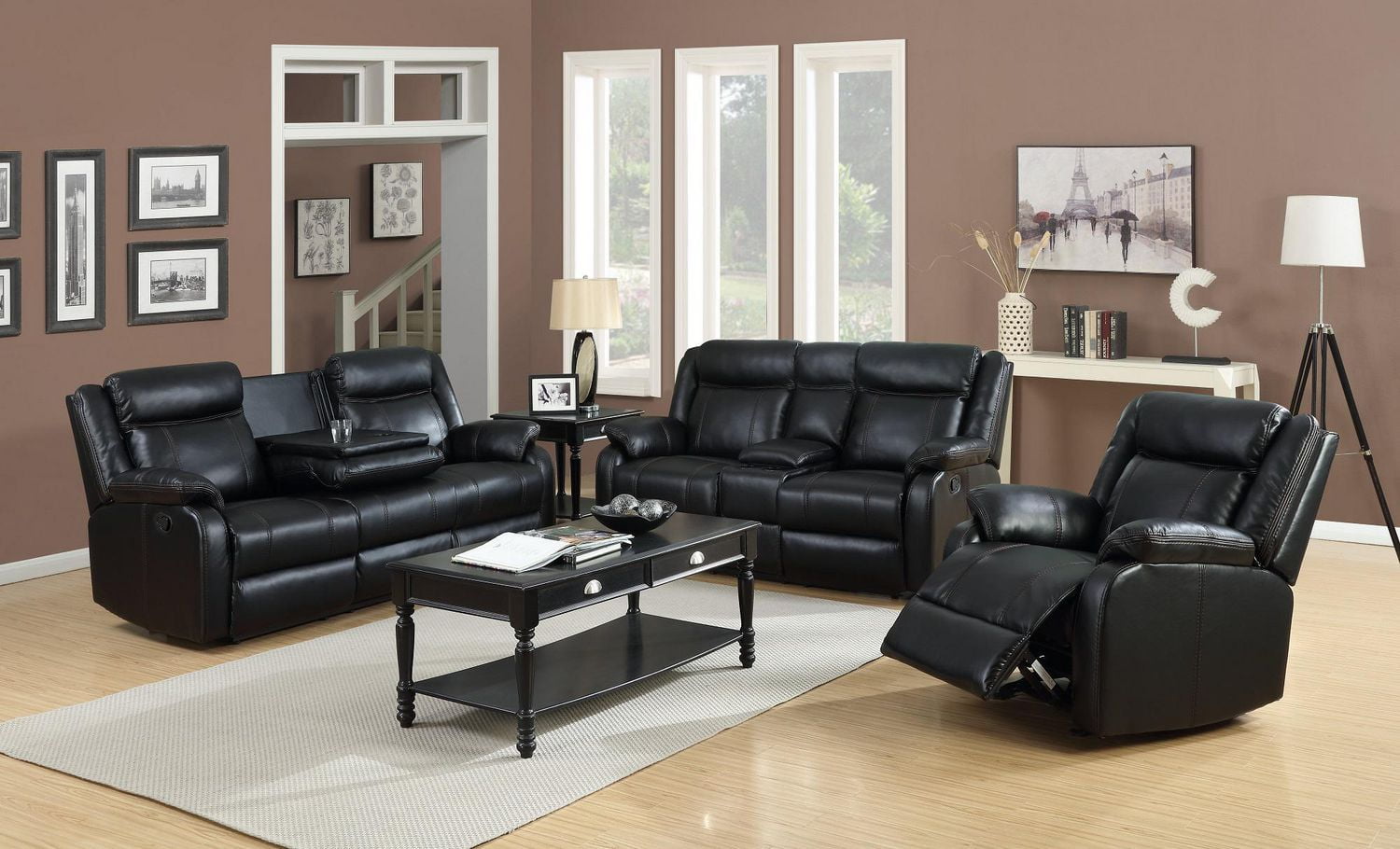 Topline Home Furnishings 2pc Black Living Room Set Walmart Canada