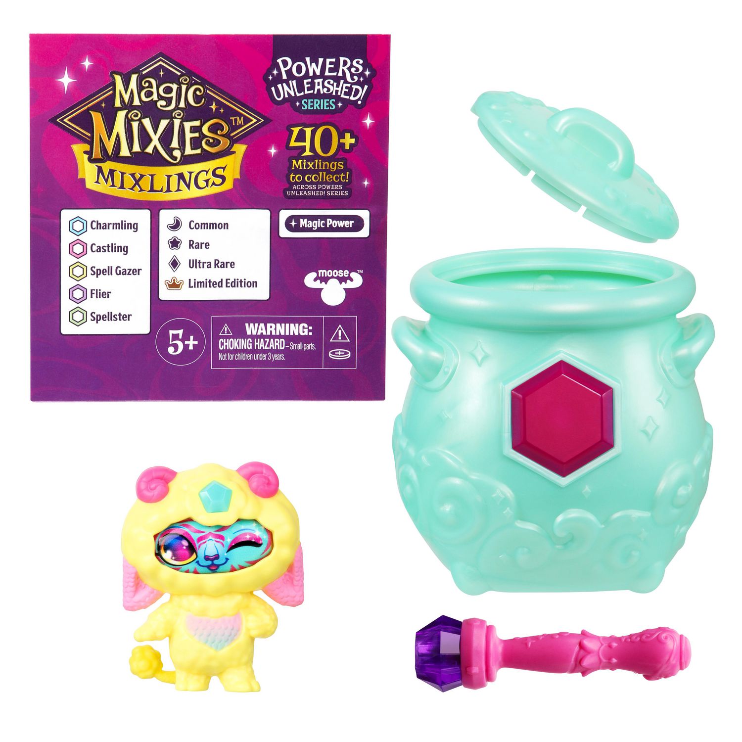 Magic Mixies Magical Gem Surprise Fire Magic Cauldron - Reveal a  Non-Electronic Mixie Plushie and Magic Ring with a pop up Reveal from The  Fizzing