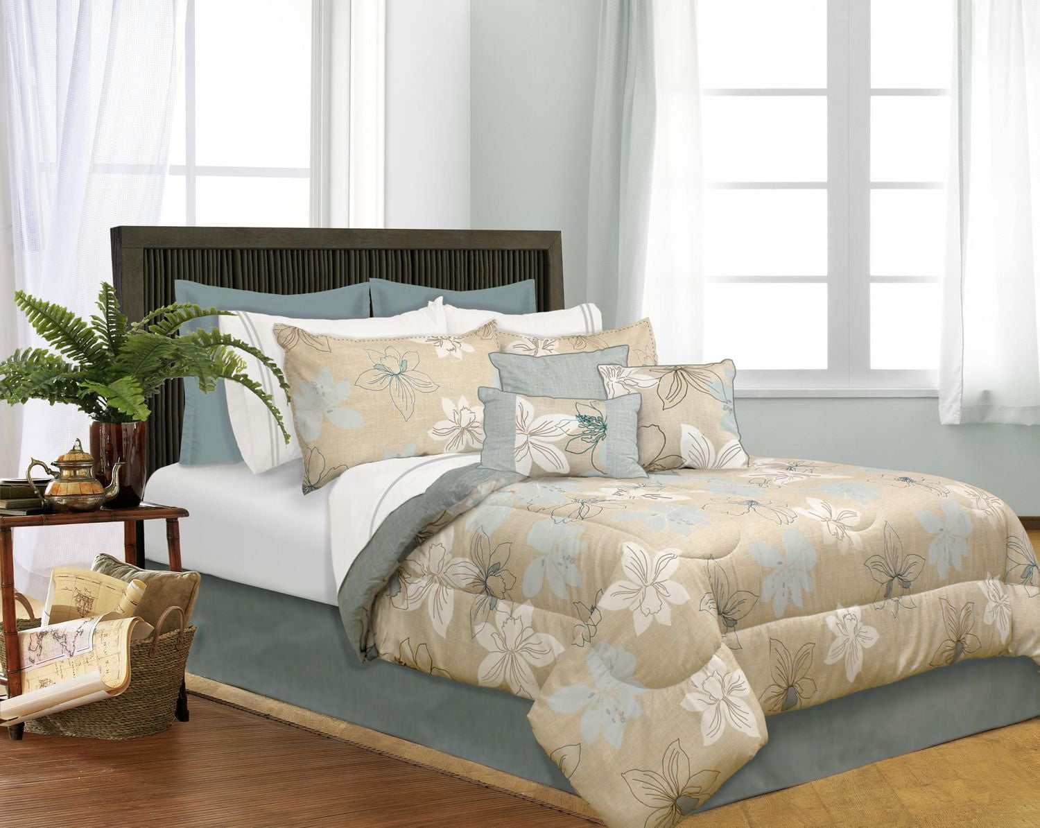 Safdie & Co. Home Deluxe Collection Teal 100 Polyester Comforter Set