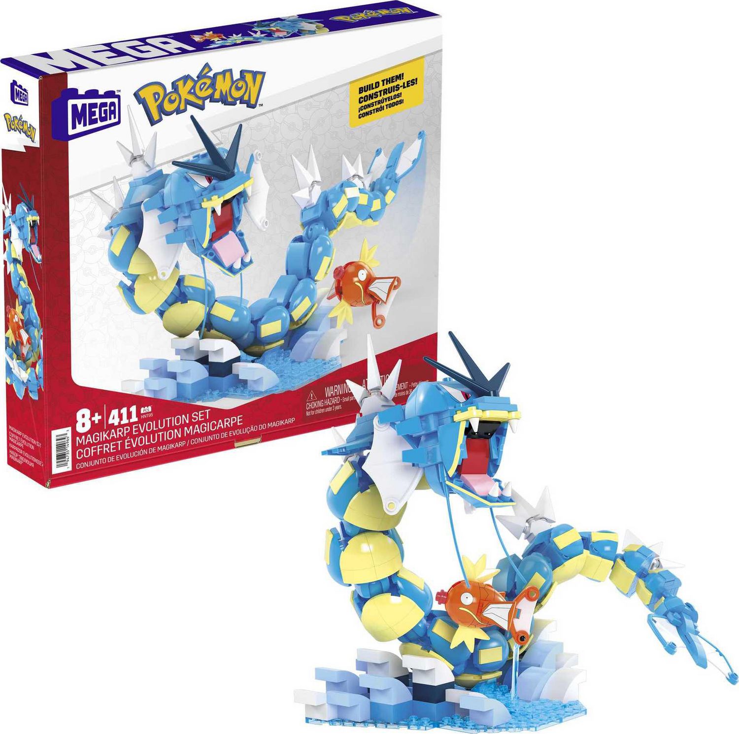 MEGA – Pokémon – Coffret – Trio de la Région de Kanto, 3 figurines - 529  pièces Âges 7+ 