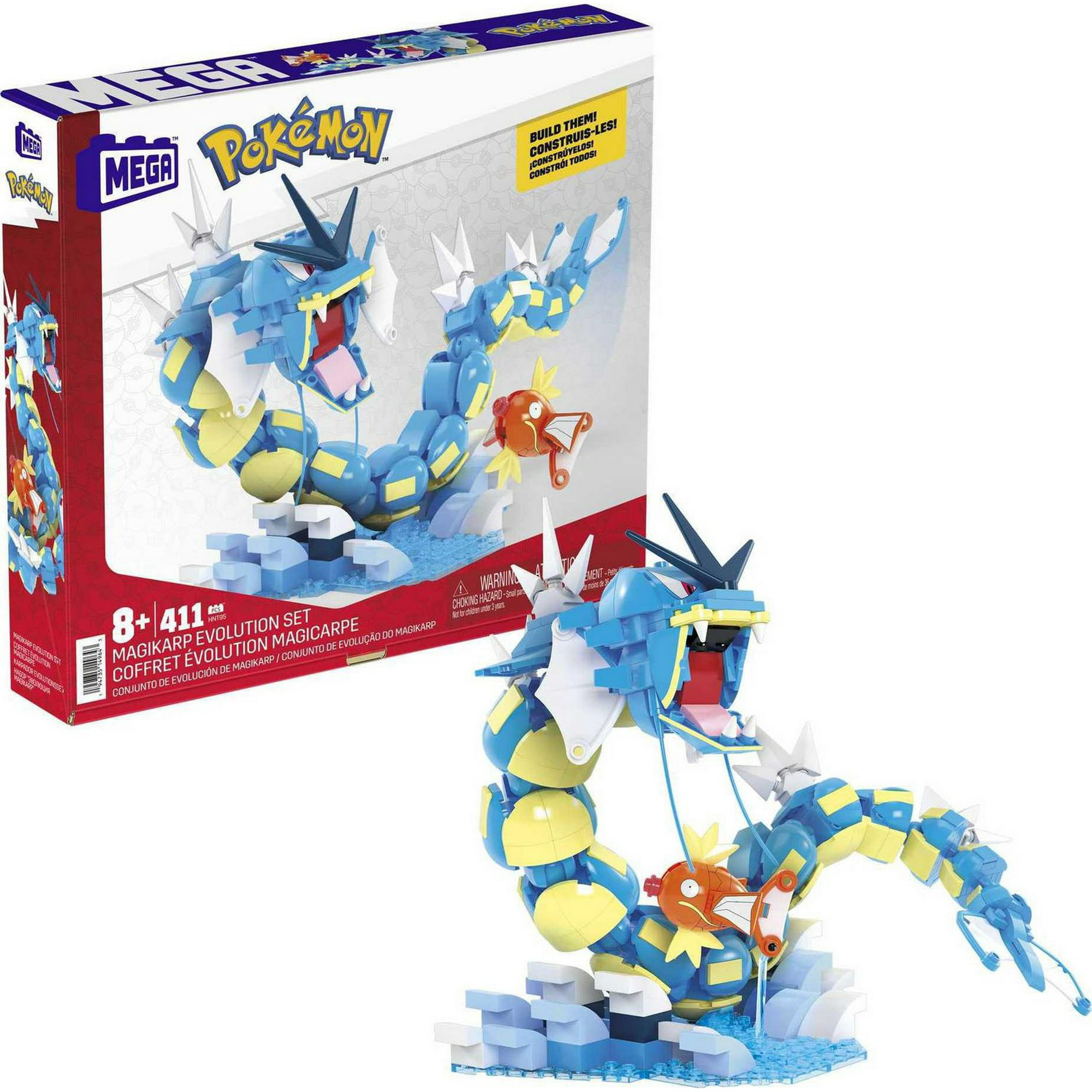 MEGA Pokémon Magikarp Building Toy Kit with 2 Action Figures - 411 Pieces,  Ages 8+ 