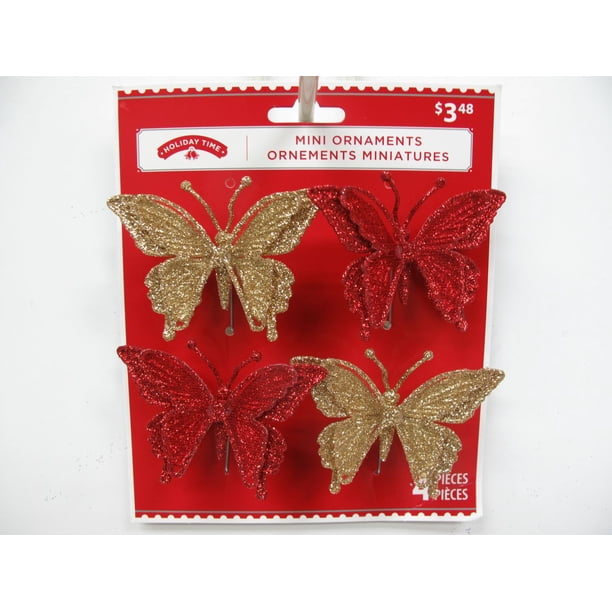 Ornements De Noël Holiday Time – Lot De 4 Pièces, Neuf Dans Son Emballage, Décoration De Sapin