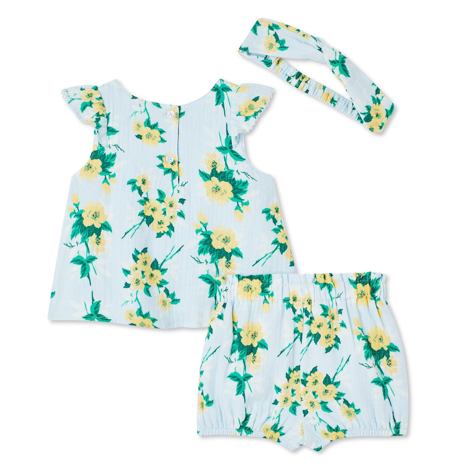 Ensemble 3 pièces avec short George pour bébés filles