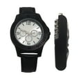thumbnail image 1 of Men's Easy Read Analog Black PU Strap Watch with Multi use tool and Pouch, 1 of 3
