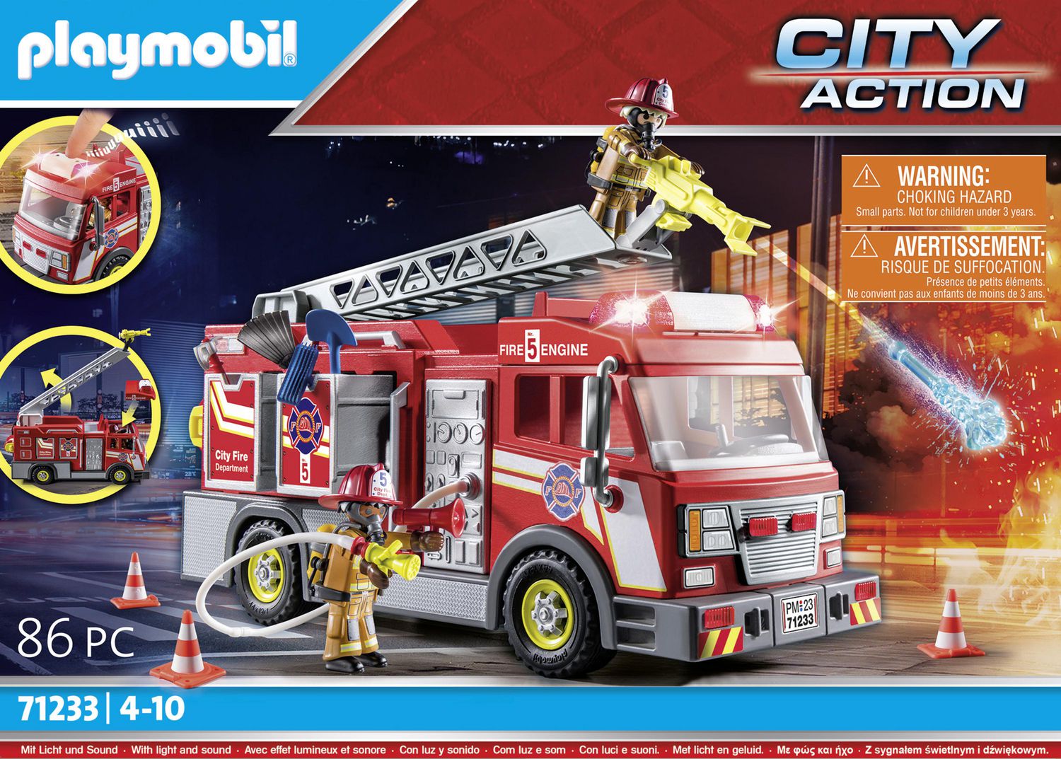  Playmobil Fire Rescue Mission [ Exclusive] : Toys & Games