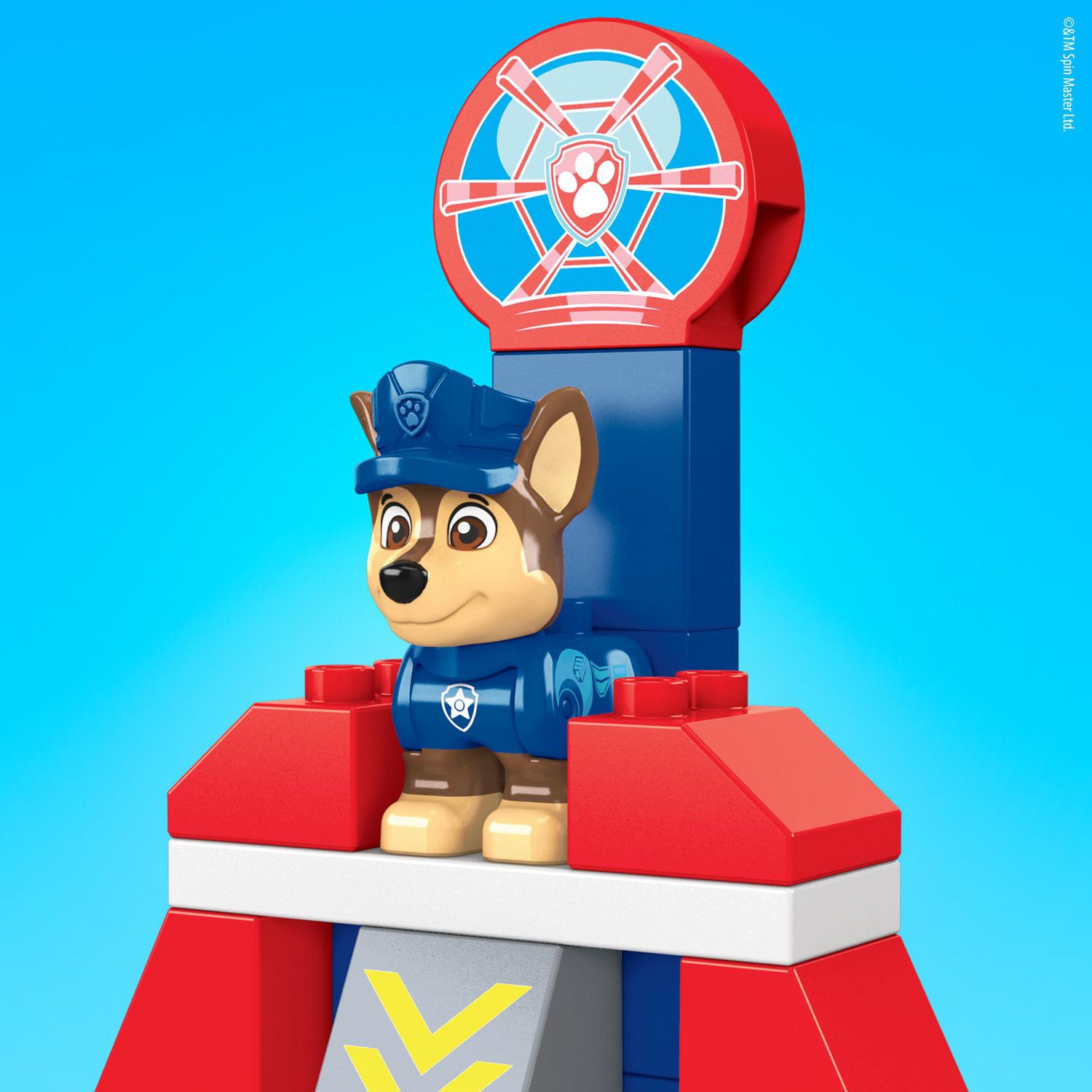 Véhicule de Police de Chase - Pat Patrouille MEGA BLOKS : la boite (1  figurine articulée et 9 mini-blocs) à Prix Carrefour