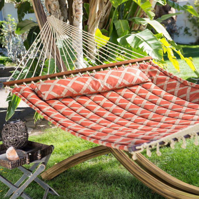 Hometrends Sienna Taupe Tuscan Lattice Quilted 2 Person Hammock