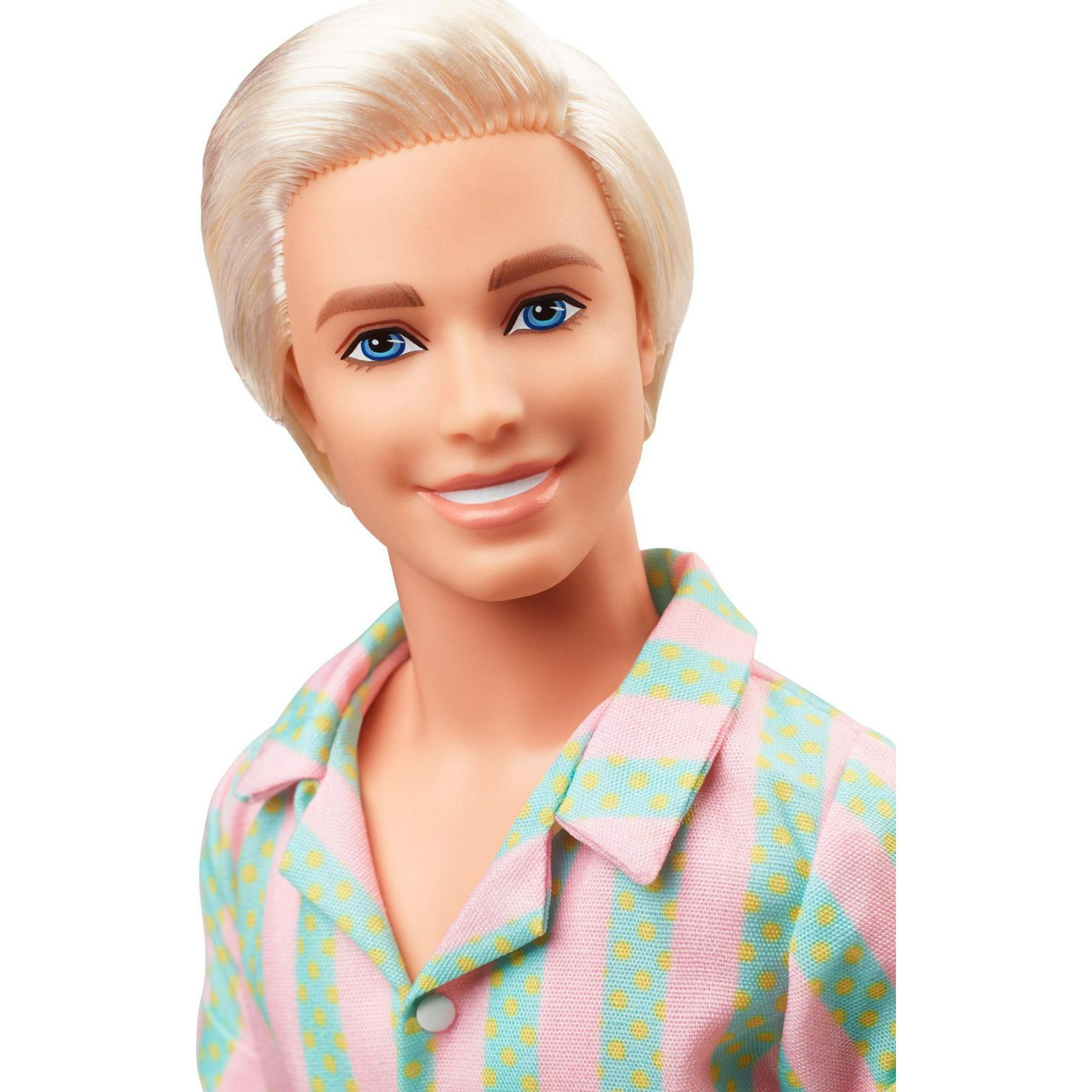 Barbie The Movie Ken Doll Wearing Pastel Striped Beach Matching Set, Ages  3+ 
