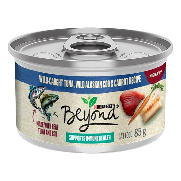 Beyond Wild Caught Tuna, Wild Alaskan Cod & Carrot Recipe in Gravy, Wet Cat Food 85 g, 85 g