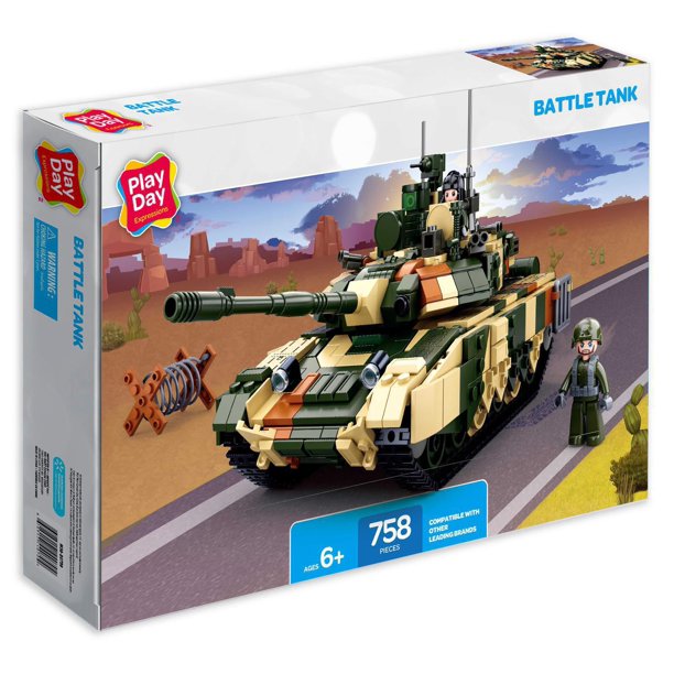 Play Day - Battle Tank Set 758 Piece Building Blocks Construction Set ...