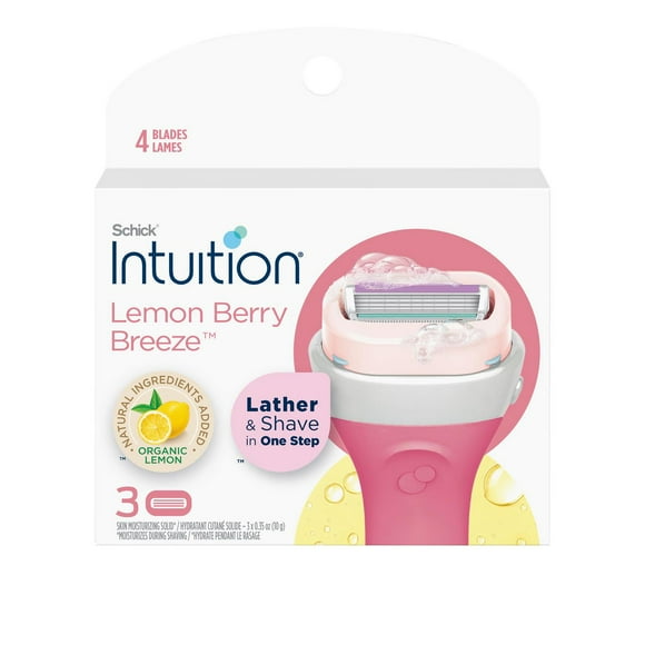 Intuition Lemon Berry Breeze Razor Refill, 3 Razor Refills