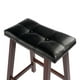 Winsome Mona Cushion Saddle Seat Counter Stool, Black & Walnut - 94064 - image 4 of 7