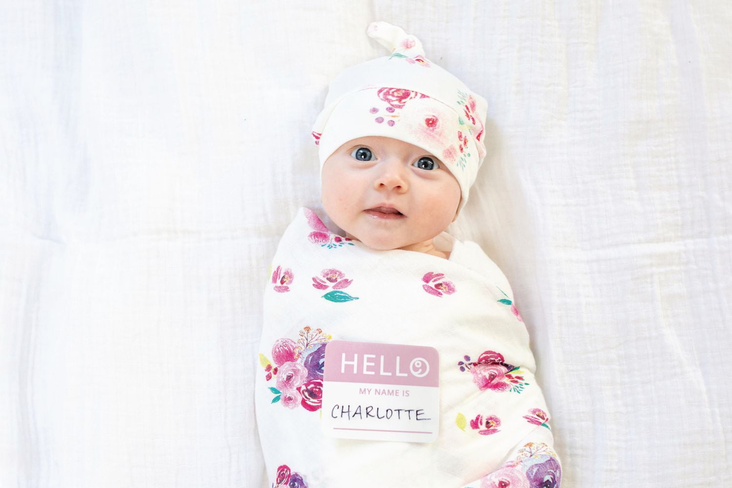 Newborn hat outlet and blanket set